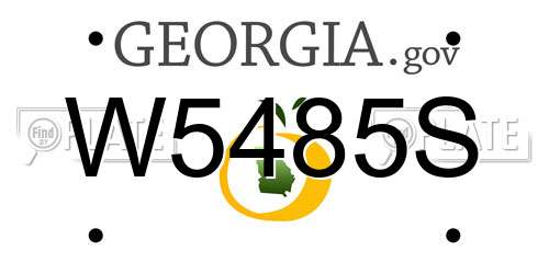 W5485S Georgia License Plate