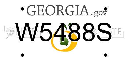 W5488S Georgia License Plate