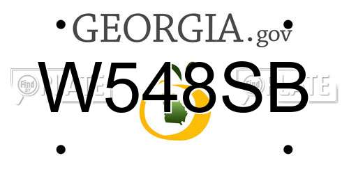 W548SB Georgia License Plate