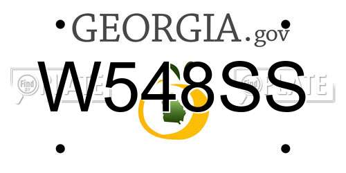 W548SS Georgia License Plate