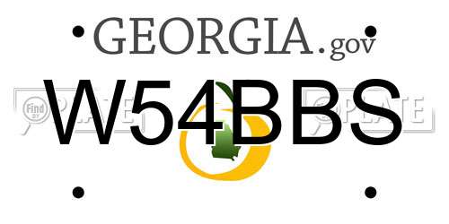 W54BBS Georgia License Plate