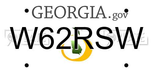 W62RSW Georgia License Plate