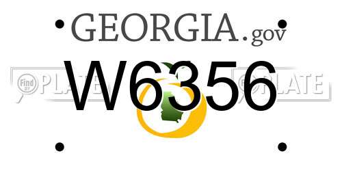 W6356 Georgia License Plate