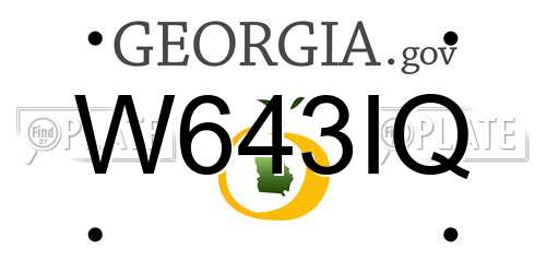 W643IQ Georgia License Plate