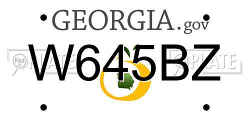 W645BZ Georgia License Plate