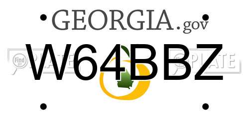 W64BBZ Georgia License Plate