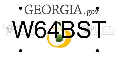 W64BST Georgia License Plate