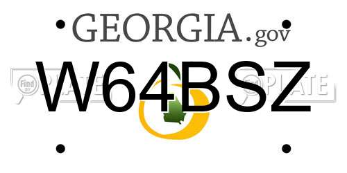 W64BSZ Georgia License Plate