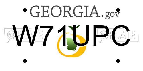 W71UPC Georgia License Plate