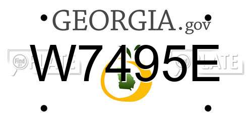 W7495E Georgia License Plate