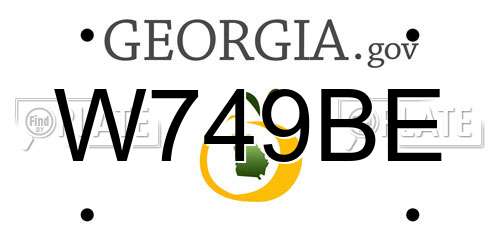 W749BE Georgia License Plate