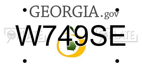 W749SE Georgia License Plate