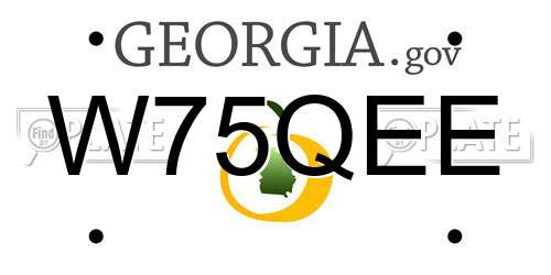 W75QEE Georgia License Plate