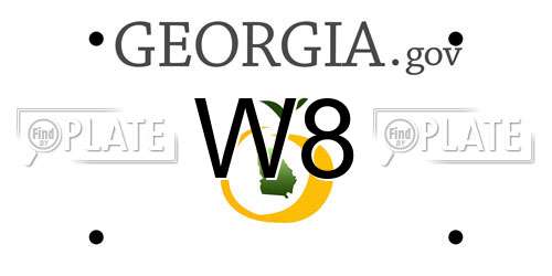 W8 Georgia License Plate