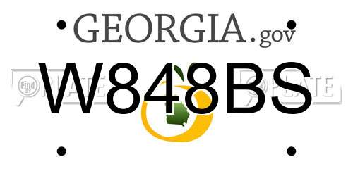 W848BS Georgia License Plate