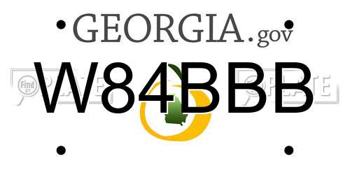 W84BBB Georgia License Plate