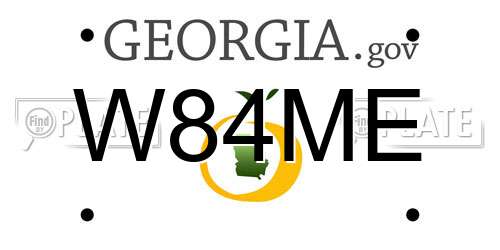 W84ME Georgia License Plate