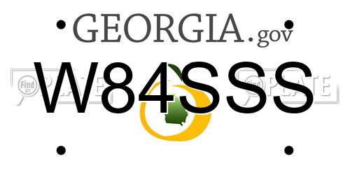 W84SSS Georgia License Plate