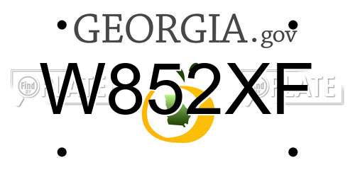 W852XF Georgia License Plate