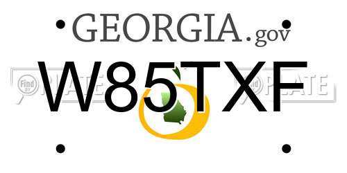 W85TXF Georgia License Plate