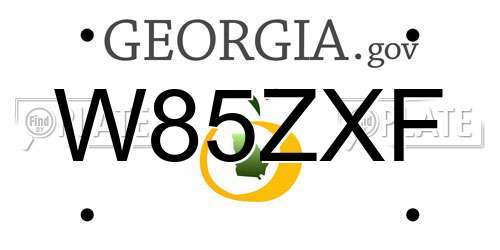 W85ZXF Georgia License Plate