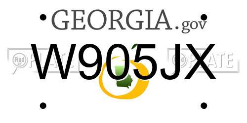 W905JX Georgia License Plate