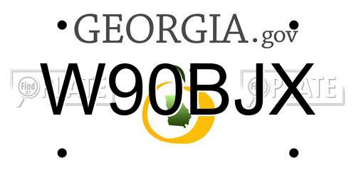 W90BJX Georgia License Plate