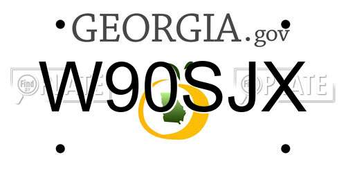 W90SJX Georgia License Plate