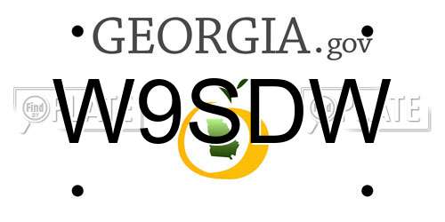W9SDW Georgia License Plate