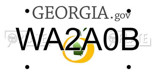 WA2A0B Georgia License Plate