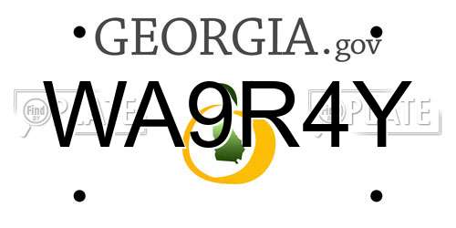 WA9R4Y Georgia License Plate