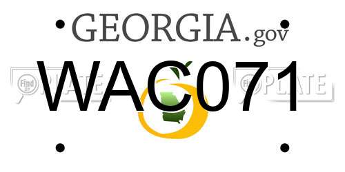 WAC071 Georgia License Plate