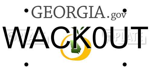 WACK0UT Georgia License Plate