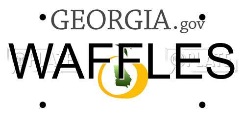 WAFFLES Georgia License Plate