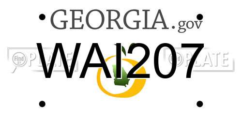 WAI207 Georgia License Plate