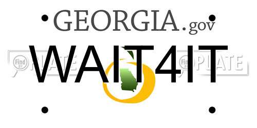 WAIT4IT Georgia License Plate