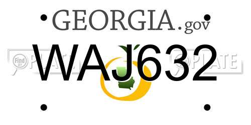 WAJ632 Georgia License Plate
