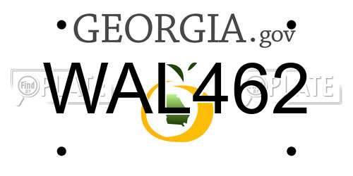 WAL462 Georgia License Plate