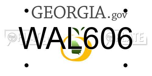 WAL606 Georgia License Plate