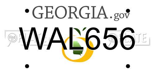 WAL656 Georgia License Plate