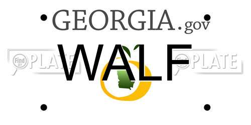 WALF Georgia License Plate