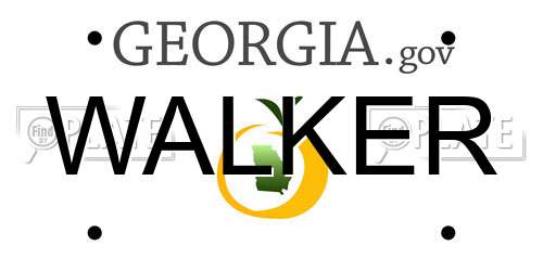 WALKER Georgia License Plate