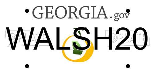 WALSH20 Georgia License Plate