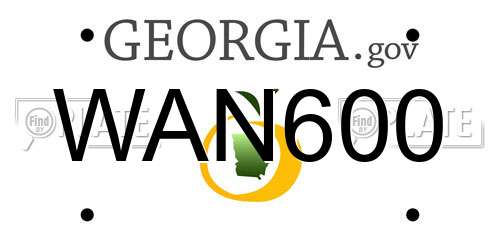 WAN600 Georgia License Plate