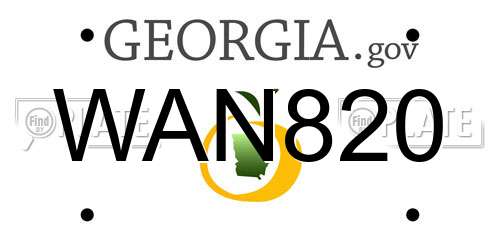 WAN820 Georgia License Plate
