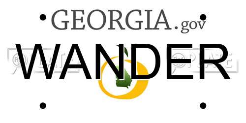 WANDER Georgia License Plate