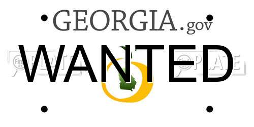 WANTED Georgia License Plate