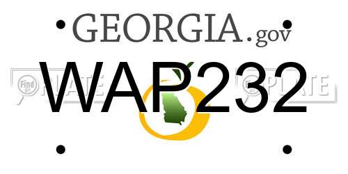 WAP232 Georgia License Plate