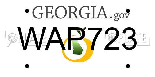 WAP723 Georgia License Plate