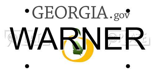 WARNER Georgia License Plate